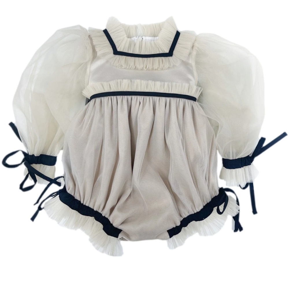 Petite Mason Kids Coco Caramel Tulle Romper 2T